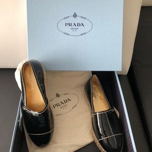 Original PRADA Leather Platform Espadrilles